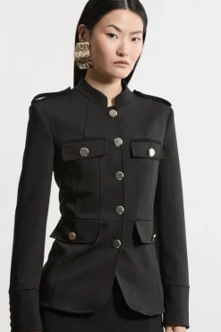 Tailored Utility Detailed Single Breasted Jacket