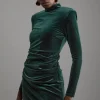 Tailored Velvet High Neck Mini Dress