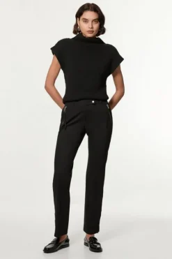 Tailored Viscose Zip Detail Pants