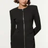 Tailored Viscose Zip Through Multi Stitch Mini Dress