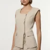 Tailored Viscose Zip Through Multi Stitch Vest