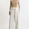 Tailored Wide Leg Belted Pants