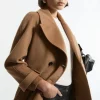 Tailored Wool Blend Double Breasted Short Pea Coat