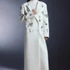 Tailored Wool Blend Embellished Maxi Coat