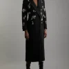 Tailored Wool Blend Embellished Maxi Coat