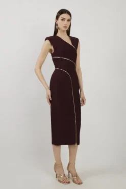 Tall Bandage Figure Form Sleeveless Zip Midi Dress
