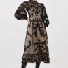 Tall Baroque Applique Woven Midi Dress