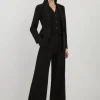 Tall Clean Tailored Grosgrain Tipped Wide Leg Pants