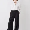 Tall Compact Stretch Belted Wide Leg Pants