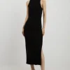 Tall Cotton Blend Belted Knit Racer Midi Dress