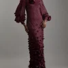 Tall Crystal Embellished Applique Woven Maxi Dress