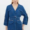 Tall Denim Woven Shirt Mini Dress