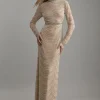 Tall Embellished Woven Long Sleeved Maxi Dress