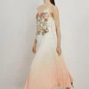 Tall Floral Chemical Lace Woven Strappy Maxi Dress