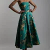 Tall Floral Print Woven Midi Skirt