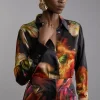 Tall Floral Satin Woven Shirt