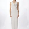 Tall Fluid Tailored Cowl Neck Backless Maxi Dress