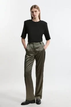Tall Geo Jacquard Velvet Mix Dress Pants