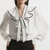 Tall Georgette Draped Front Woven Blouse