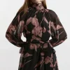 Tall Georgette Tie Neck Woven Mini Dress