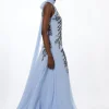 Tall Halter Neck Feather Sequin Detail Woven Maxi Dress