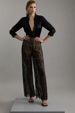 Tall Lace Woven Wide Leg Pants