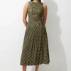 Tall Metallic Viscose Georgette Beaded Woven Maxi Dress