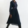 Tall Military Belted Woven Shirt Midaxi Dress