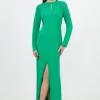Tall Premium Cady Cutwork Long Sleeve Woven Maxi Dress