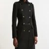 Tall Premium Italian Manteco Wool Military Tailored Midi Coat