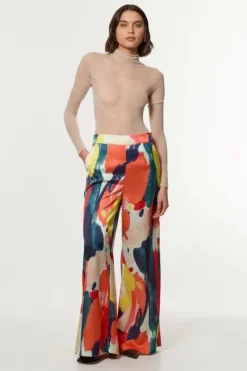 Tall Satin Wide Leg Woven Pants