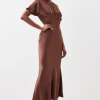 Tall Satin Woven Crepe Maxi Dress