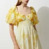 Tall Silk Cotton Trailing Floral Mini Dress