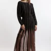 Tall Slinky Viscose Sheer Tie Detail Knit Dress