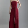 Tall Soft Tailored Color Block Tailored Bandeau Jumpsuit