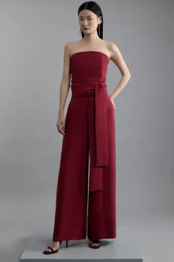 Tall Soft Tailored Color Block Tailored Bandeau Jumpsuit