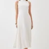 Tall Soft Tailored Pleated Panel Midaxi Dress