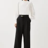 Tall Tailored Compact Stretch Corset Waist Wide Leg Pants