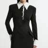Tall Tailored Crepe Mini Shirt Dress
