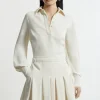 Tall Tailored Crepe Pleated Mini Dress