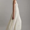 Tall Tailored Crepe Pleated Buckle Detail Sleeveless Midaxi Dress