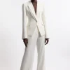 Tall Tailored Crepe Seam Detail Straight Leg Pants