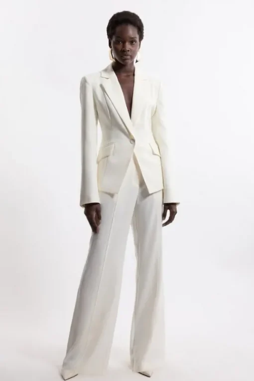 Tall Tailored Crepe Seam Detail Straight Leg Pants
