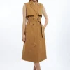 Tall Tailored Sleeveless Belted Trench Coat