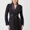 Tall Tailored Tuxedo Wrap Mini Dress