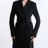 Tall Tailored Wool Blend Belted Midi Coat