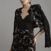 Tall Velvet Cutwork Lace Detail Mini Skirt