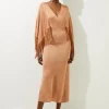 Tall Viscose Blend Slinky Knit Tie Detail Midaxi Dress