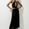 Tall Viscose Blend Slinky Knit Jacquard Maxi Column Dress