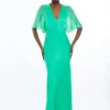 Tall Viscose Georgette Angel Sleeve Woven Maxi Dress